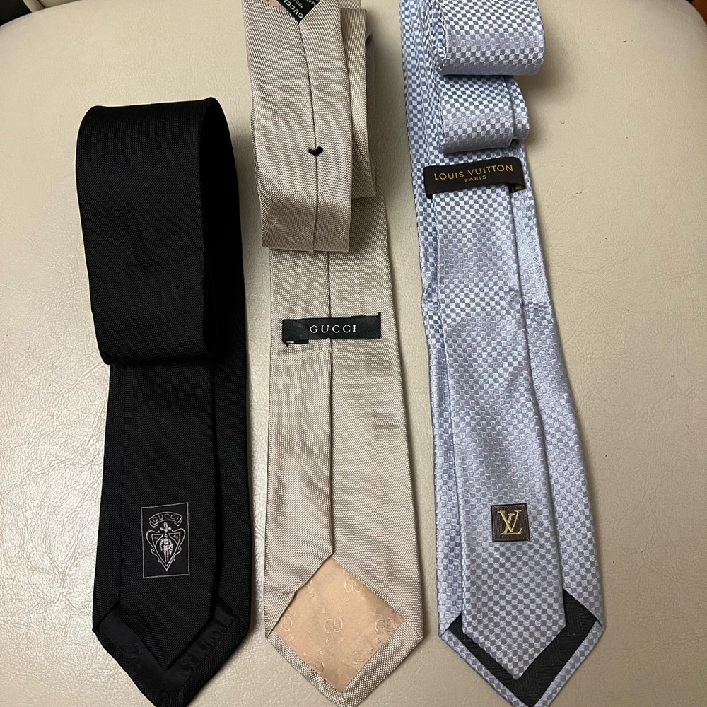 Sophisticated Elegant Gucci & Louis Vuitton Neckties